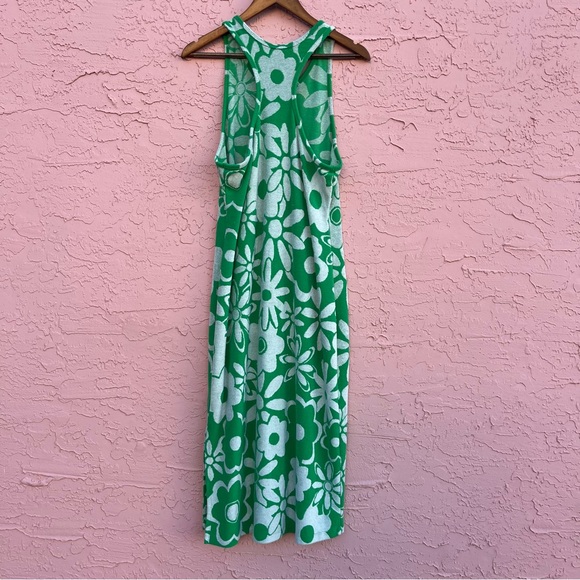 Daily Practice by Anthropologie Terry Cloth Dress Green White Size Large - Picture 5 of 7